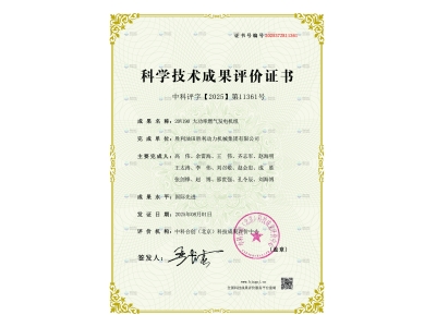 勝動(dòng)集團(tuán)公司20V190 大功率燃?xì)獍l(fā)電機(jī)組通過(guò)國(guó)際先進(jìn)水平鑒定